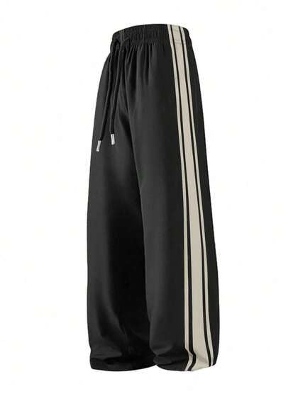 Oversized Satin Trackpant with Side Stripe