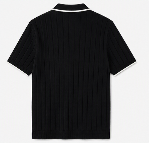BLCKCACTUS Midnight Edge Knit Polo