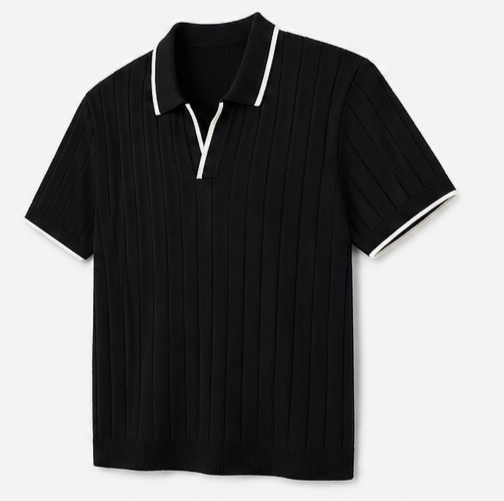 BLCKCACTUS Midnight Edge Knit Polo